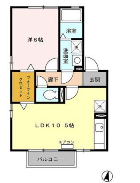 コートダジュール(1LDK/2階)の間取り写真