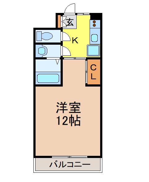 コンフォート山花(1K/2階)の間取り写真