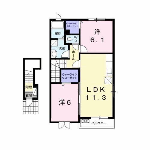 サン アーク ビレッジ(2LDK/2階)の間取り写真