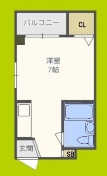 コーポ片町(ワンルーム/5階)の間取り写真