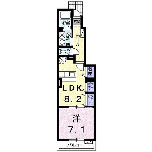 ボニートブリッサ(1LDK/1階)の間取り写真