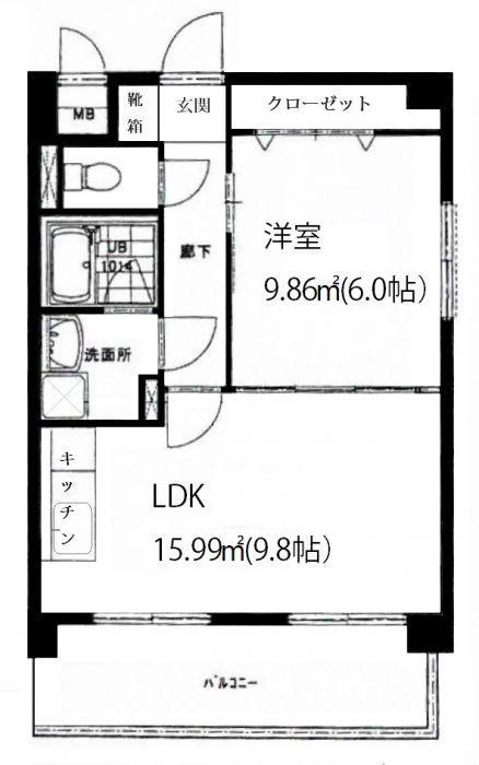 TAISHOKANCASTELINO(1LDK/1階)の間取り写真