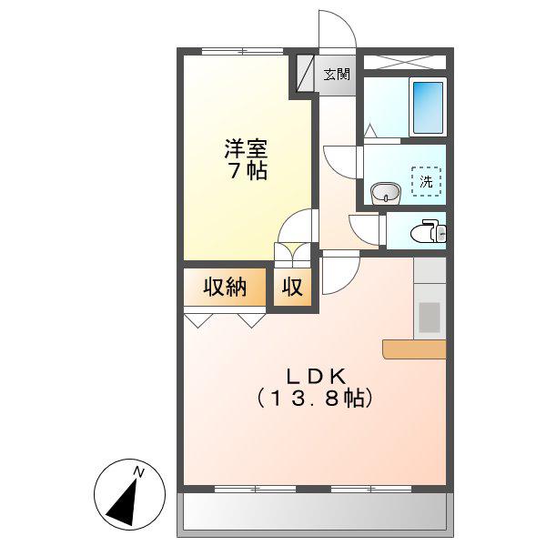 リーベンブルグ(1LDK/2階)の間取り写真