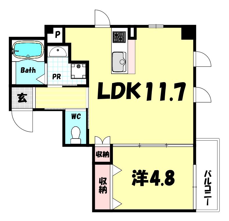 CERISIER(1LDK/3階)の間取り写真