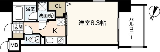 LATOUR出汐(1K/10階)の間取り写真