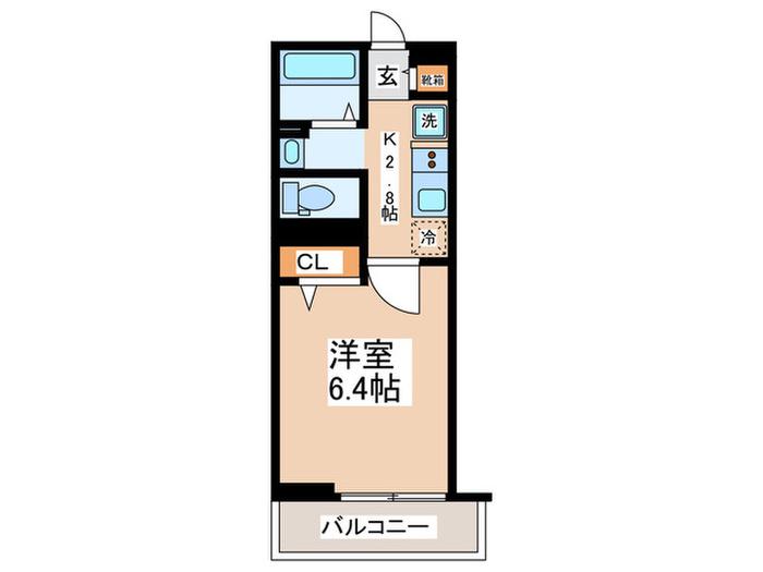 セレスティア北烏山(1K/1階)の間取り写真