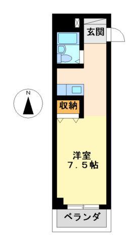 ジョイフル名古屋駅前(1K/7階)の間取り写真