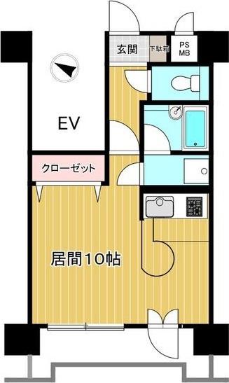 ライオンズマンション植物園前(ワンルーム/8階)の間取り写真