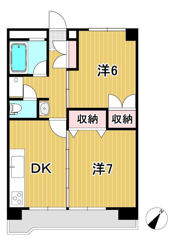 Fビル(2DK/3階)の間取り写真
