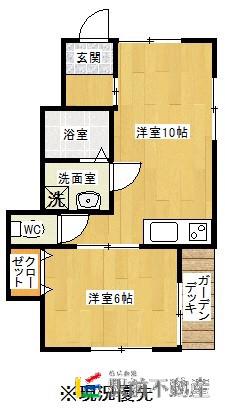 パーチェ・カセ A棟(1LDK/1階)の間取り写真