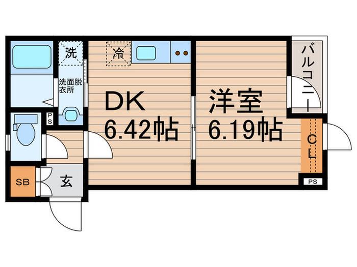 アンベリール北小岩(1DK/4階)の間取り写真