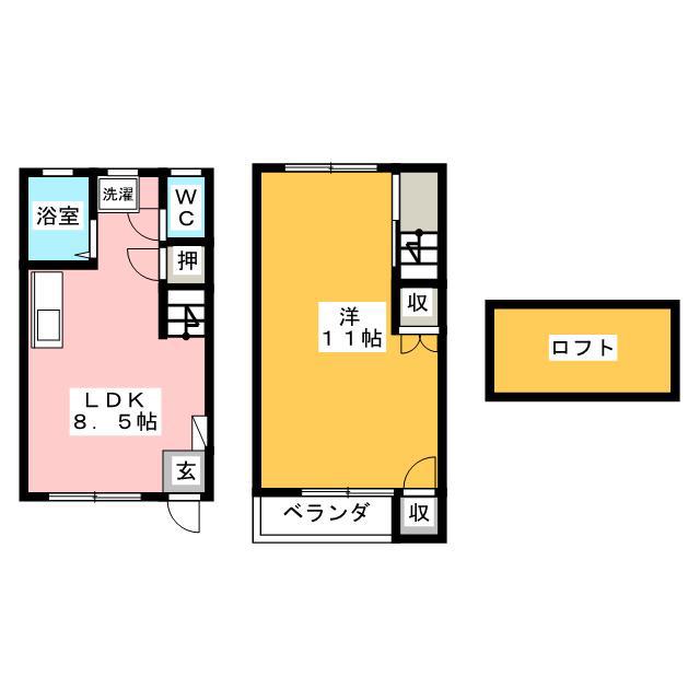 アーバニティ630 西棟(1LDK/1階)の間取り写真