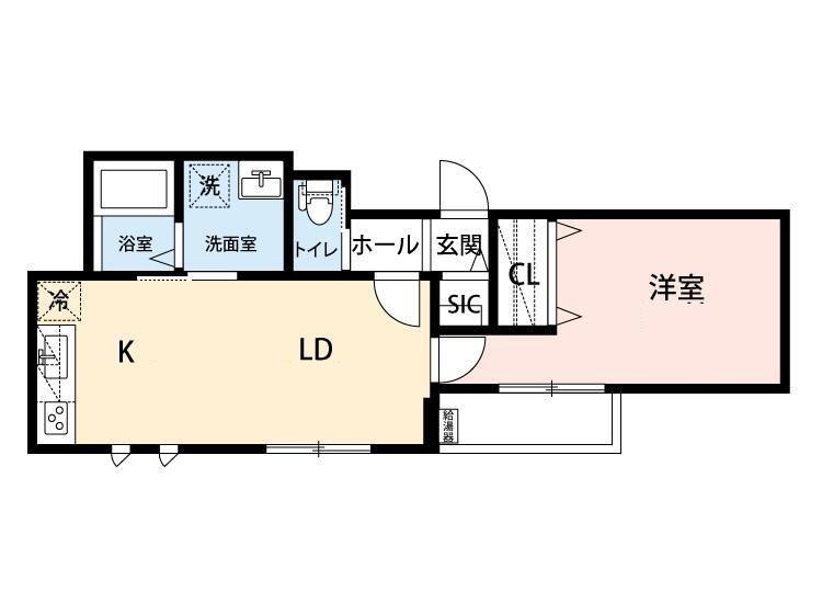 ウィステリア S(1LDK/2階)の間取り写真