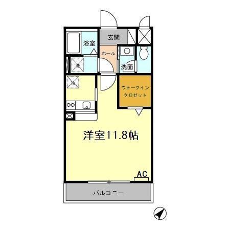 GRANDEUR陶館303(ワンルーム/3階)の間取り写真