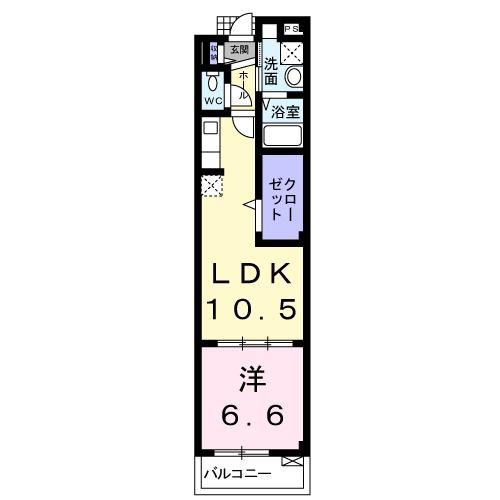 ワフナツ(1LDK/3階)の間取り写真