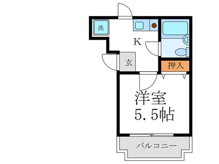 シャトレー藤井(1K/3階)の間取り写真