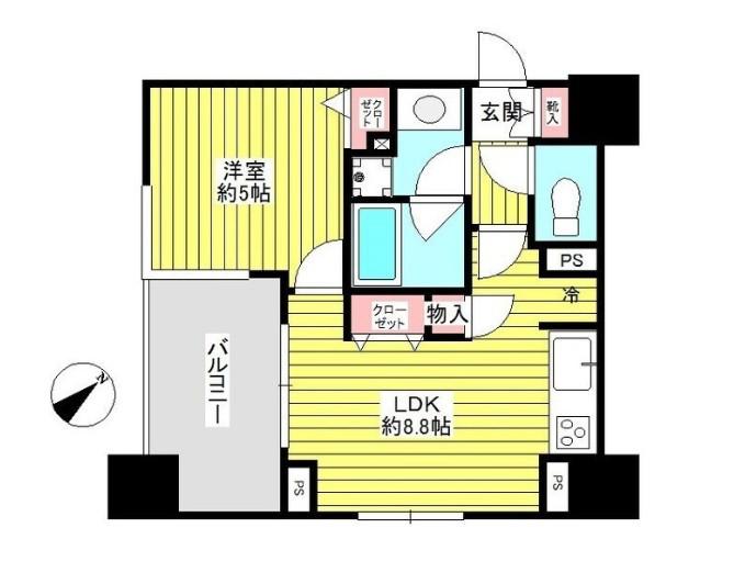ルピナス・グランドカーサ西巣鴨(1LDK/5階)の間取り写真