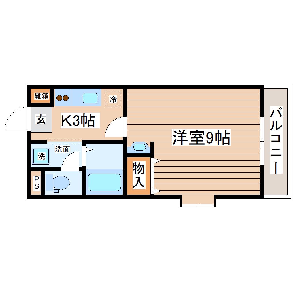 エステートピア池上(1K/1階)の間取り写真