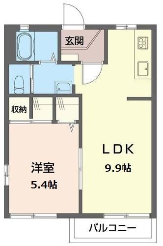 エーデルハイム(1LDK/1階)の間取り写真