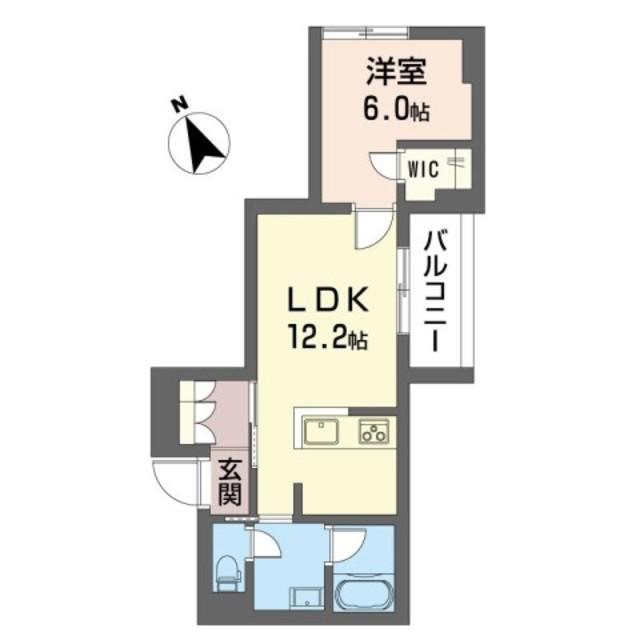 アルフラット弐(1LDK/2階)の間取り写真