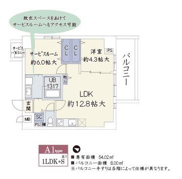 WOOD RIVER 新大阪(1SLDK/7階)の間取り写真