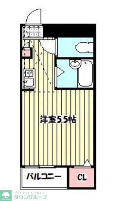 アドミラブールF(ワンルーム/1階)の間取り写真
