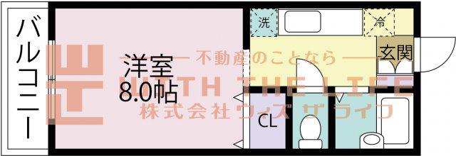 サンガーデン井上(1K/2階)の間取り写真
