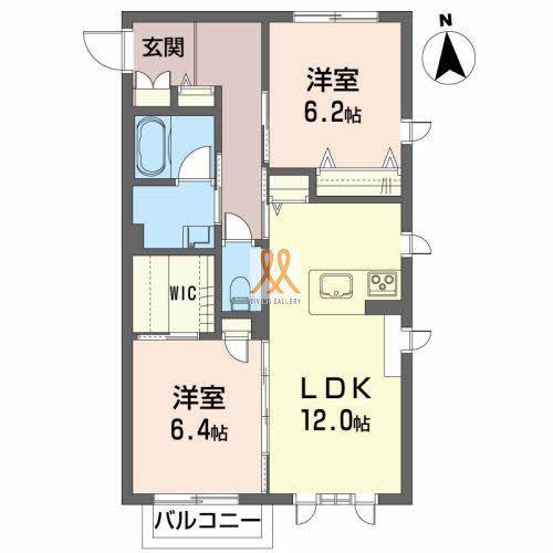 メゾンさくら(2LDK/2階)の間取り写真