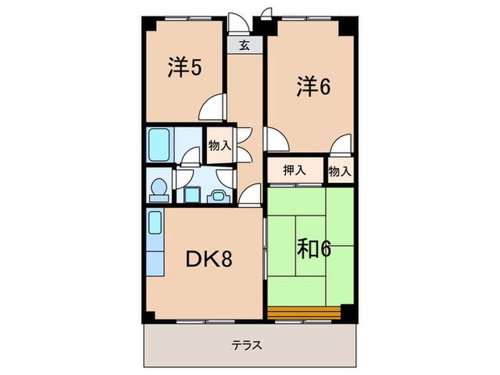 パブリックマンションノーア(3DK/2階)の間取り写真