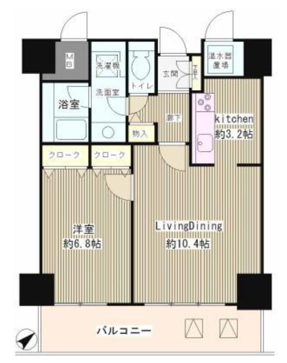 トレステージ目黒(1LDK/9階)の間取り写真