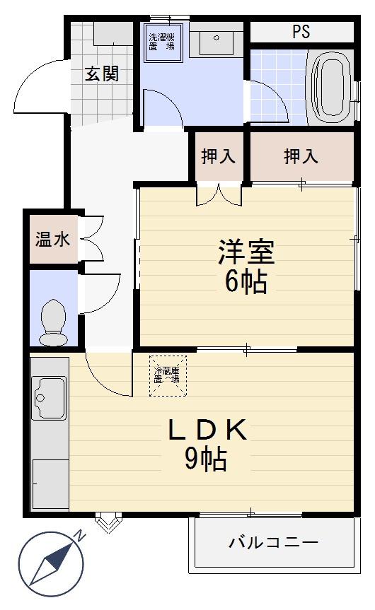 大清台ロイヤルハイツ(1LDK/4階)の間取り写真