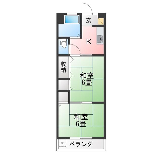 マンション光愛(2DK/4階)の間取り写真