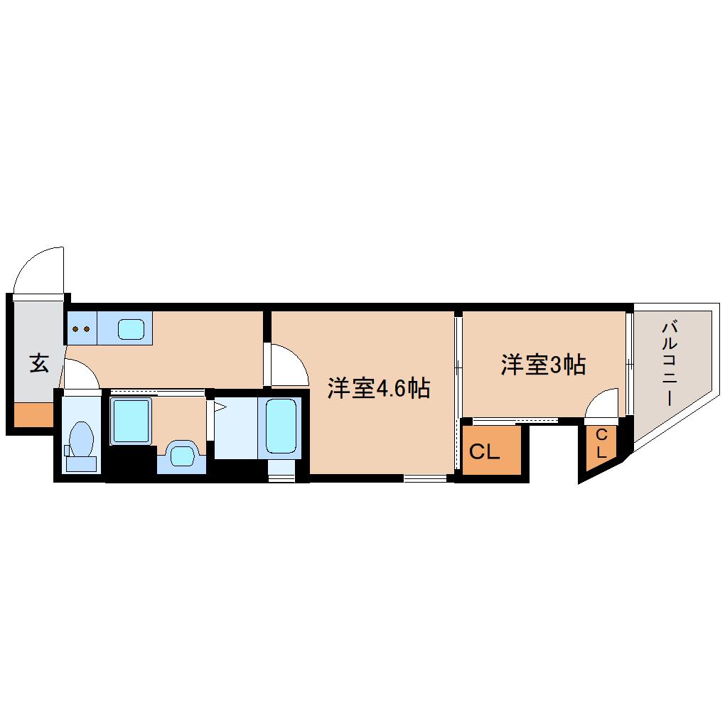RA-RUFUS(2K/5階)の間取り写真