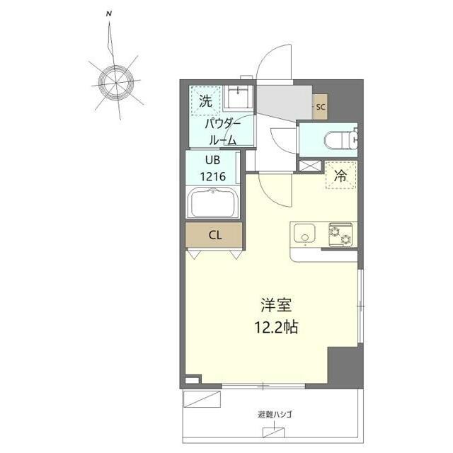 マイシティ厚木中町(ワンルーム/2階)の間取り写真