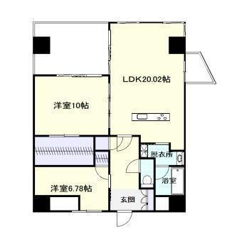 アルテノースタワー(2LDK/10階)の間取り写真