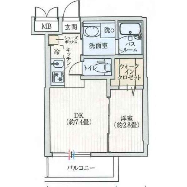 ワコーレヴィータ六甲ステージア(1DK/3階)の間取り写真