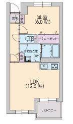 デザフィーオ(1LDK/4階)の間取り写真