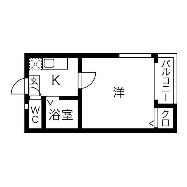 アミティエ喜多山(1K/1階)の間取り写真