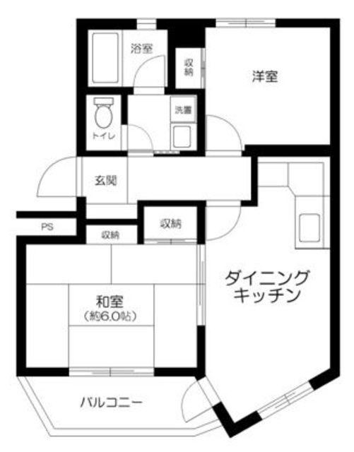 アルトーロ中町(2DK/3階)の間取り写真