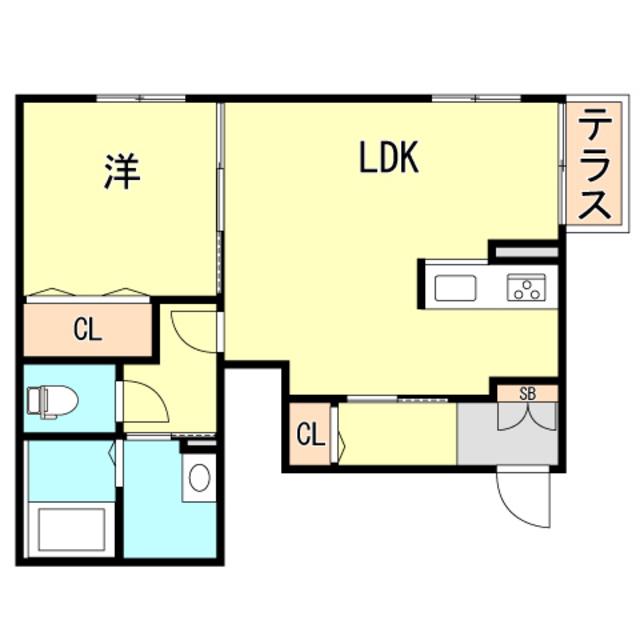 シャーメゾン九華坊(1LDK/1階)の間取り写真