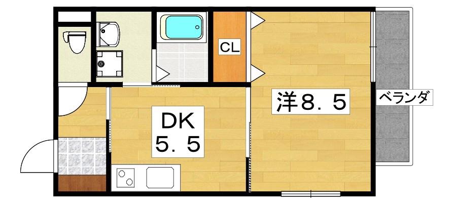 タイセイパレス寝屋川公園(1DK/1階)の間取り写真