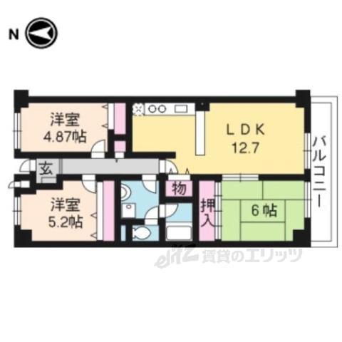 プレスティージ黄檗(3LDK/3階)の間取り写真