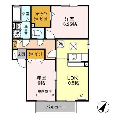 グランサリックス B(2LDK/1階)の間取り写真