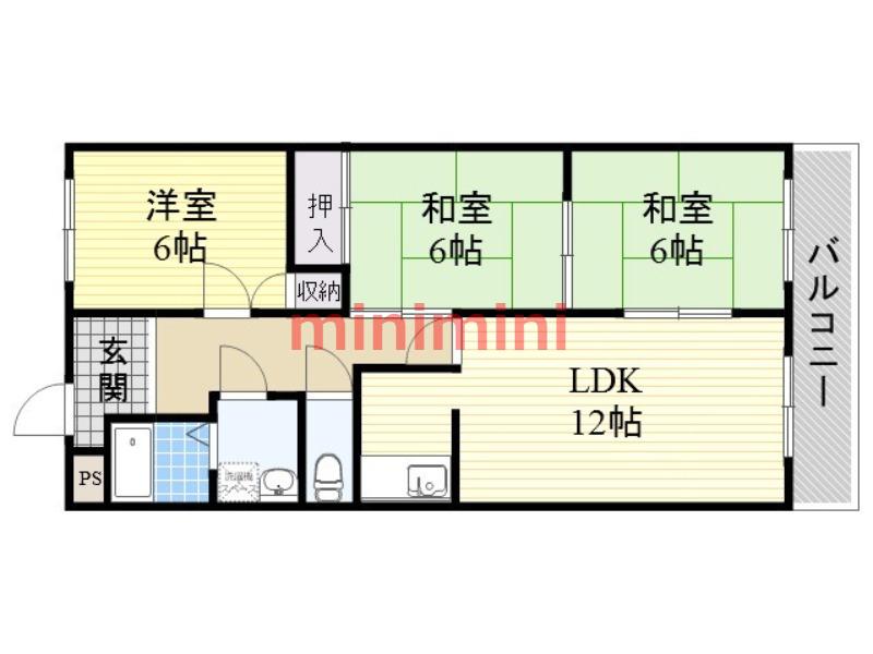 リヴェール郡(3LDK/2階)の間取り写真