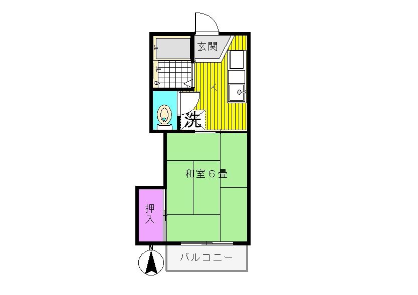 コーポラフォーレ(1K/2階)の間取り写真