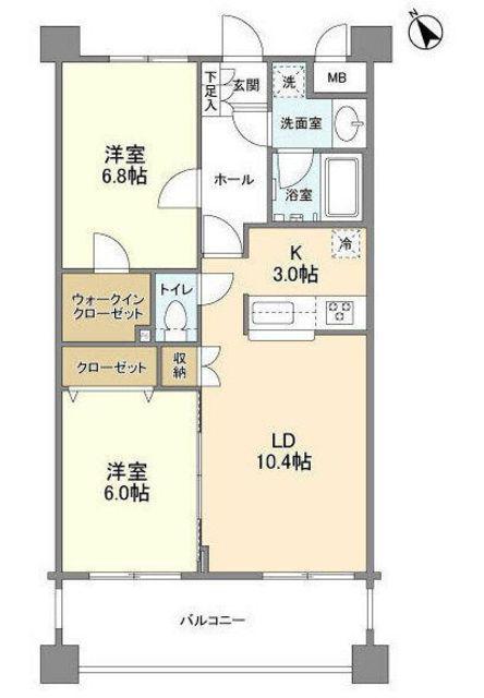 サンハイム鶴見(2LDK/5階)の間取り写真