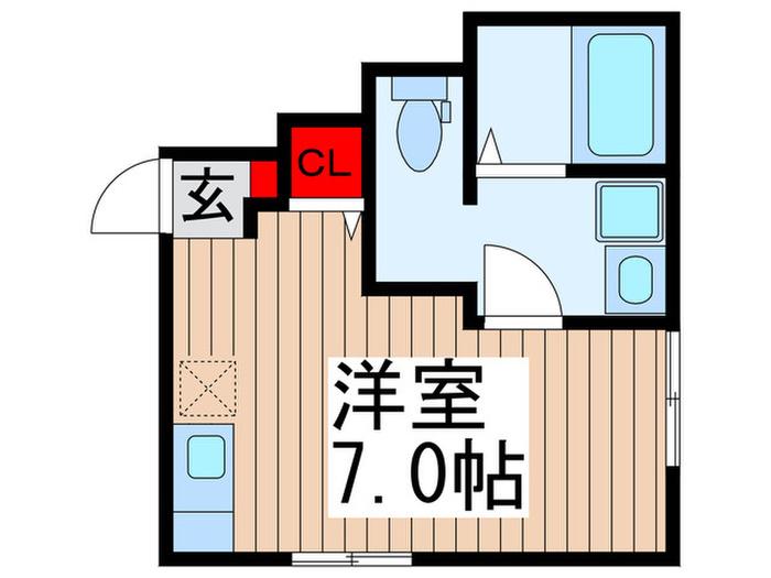 ベレガンス柏常盤台V(ワンルーム/1階)の間取り写真