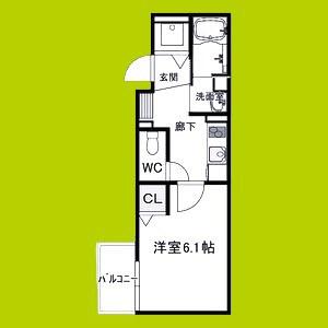 ヴェルメゾン三津屋中(1K/3階)の間取り写真