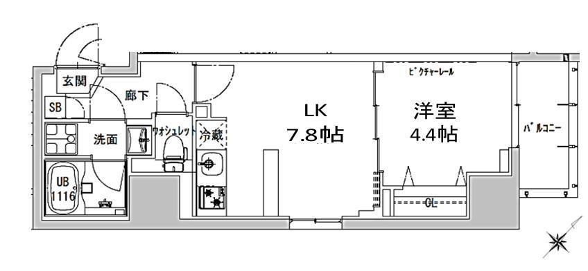 S-RESIDENCE神田AVANCE エスレジデンス神田アバンス(1DK/9階)の間取り写真