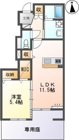 KIJIGAO2(1LDK/1階)の間取り写真